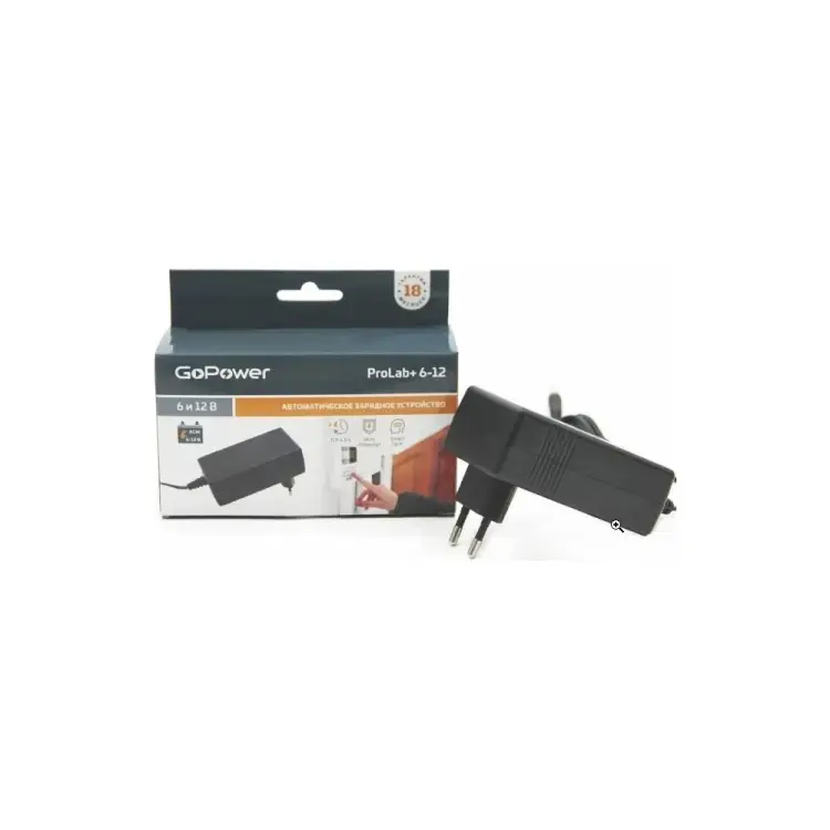 Зарядное устройство для свинцово-кислотных аккумуляторов 6 и 12V GoPower ProLab+ 6-12 00-00015356 Зарядное устройство для свинцово-кислотных аккумуляторов 6 и 12V GoPower ProLab+ 6-12 00-00015356
