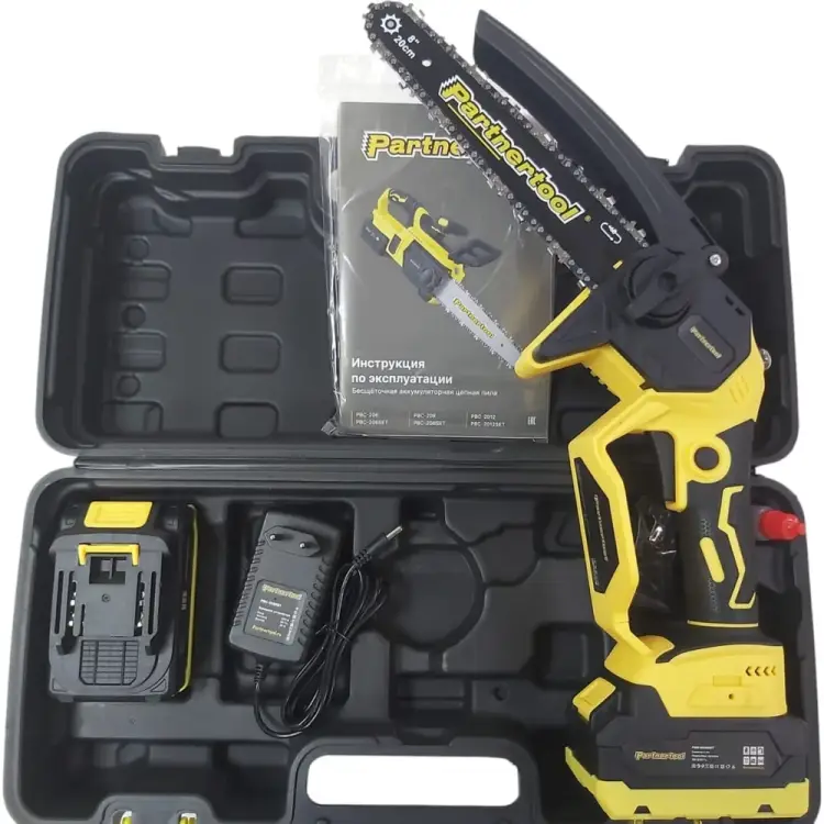 Бесщеточная аккумуляторная цепная пила PARTNERTOOL PBC-208SET Бесщеточная аккумуляторная цепная пила PARTNERTOOL PBC-208SET