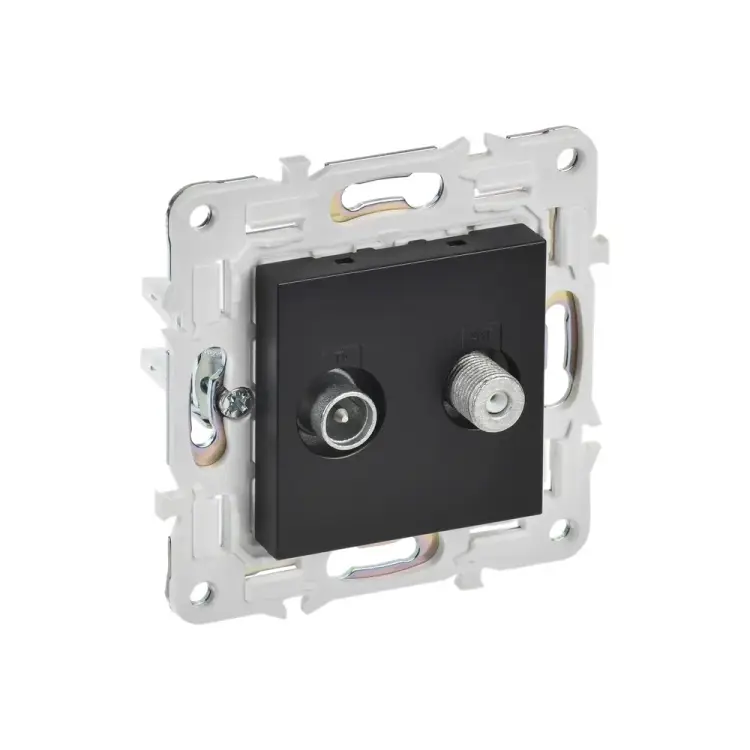 Двойная розетка IEK SKANDY TV+SAT SK-A13Bl черный SK-AF20-O-K02