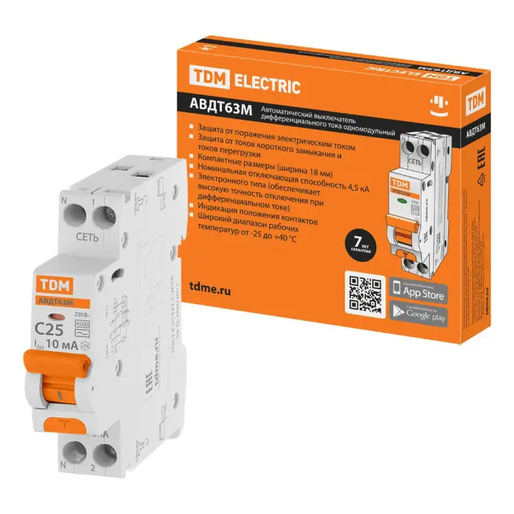 Автоматический выключатель дифференциального тока TDM ELECTRIC SQ0202-0061