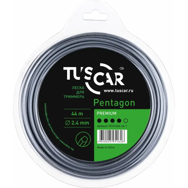 Леска для триммера TUSCAR Pentagon Premium 10161424-44-1