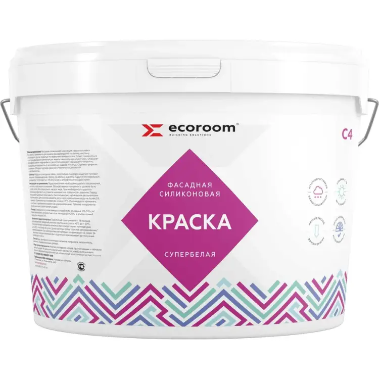 Силиконовая краска для фасадных работ ECOROOM Е-Кр-3681/14 Силиконовая краска для фасадных работ ECOROOM Е-Кр-3681/14