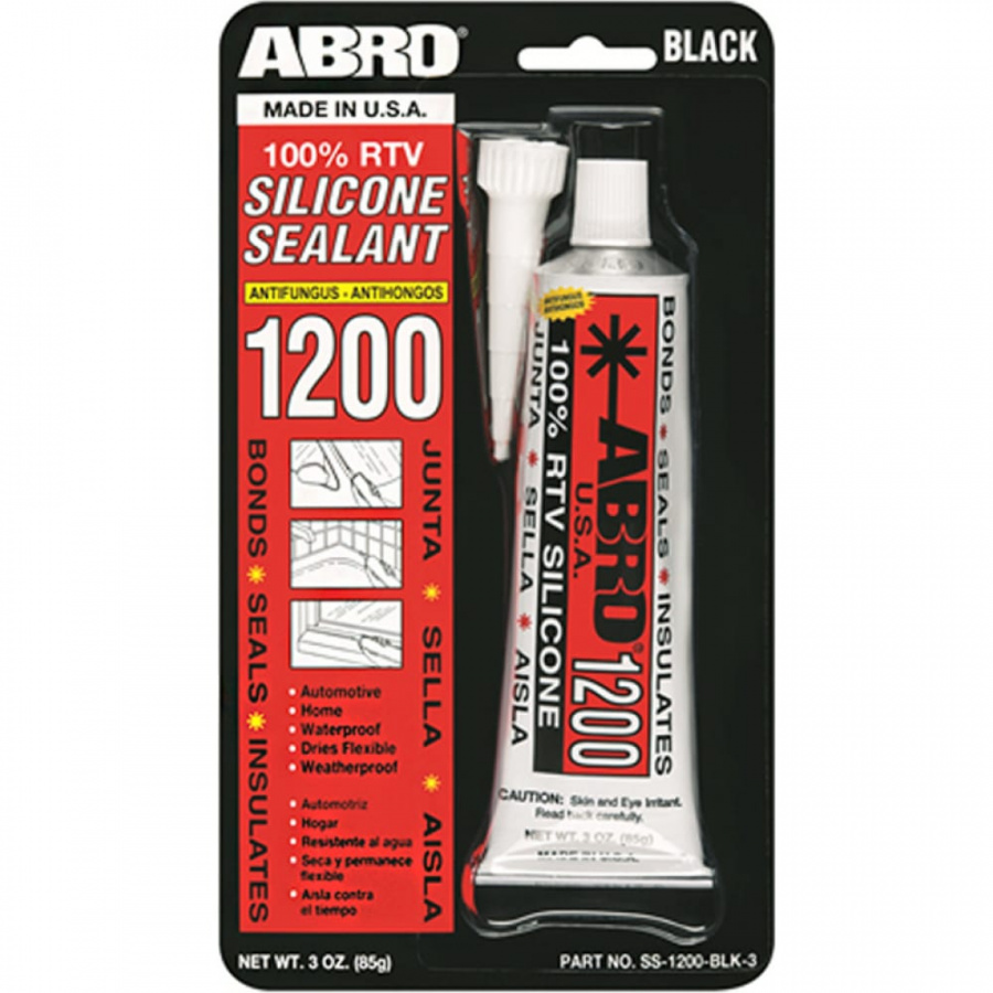 Силиконовый герметик ABRO SS-1200-BLK-3