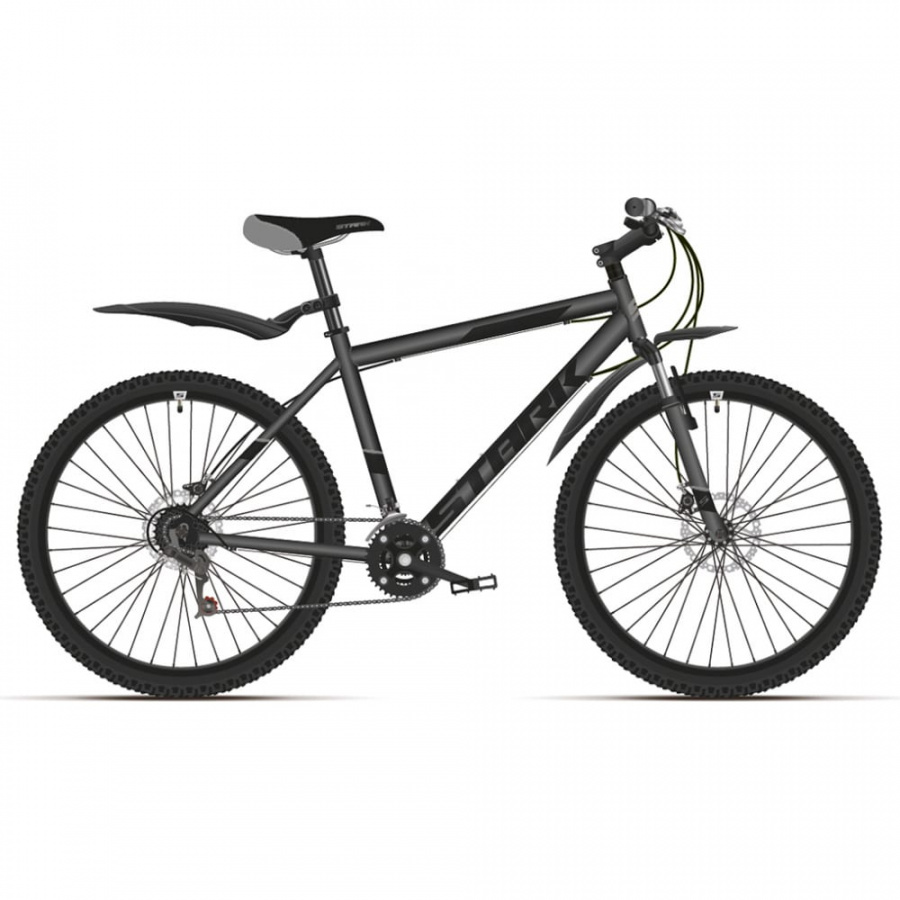 Велосипед STARK 2021 г, Microshift, черный/черный, рама 18"