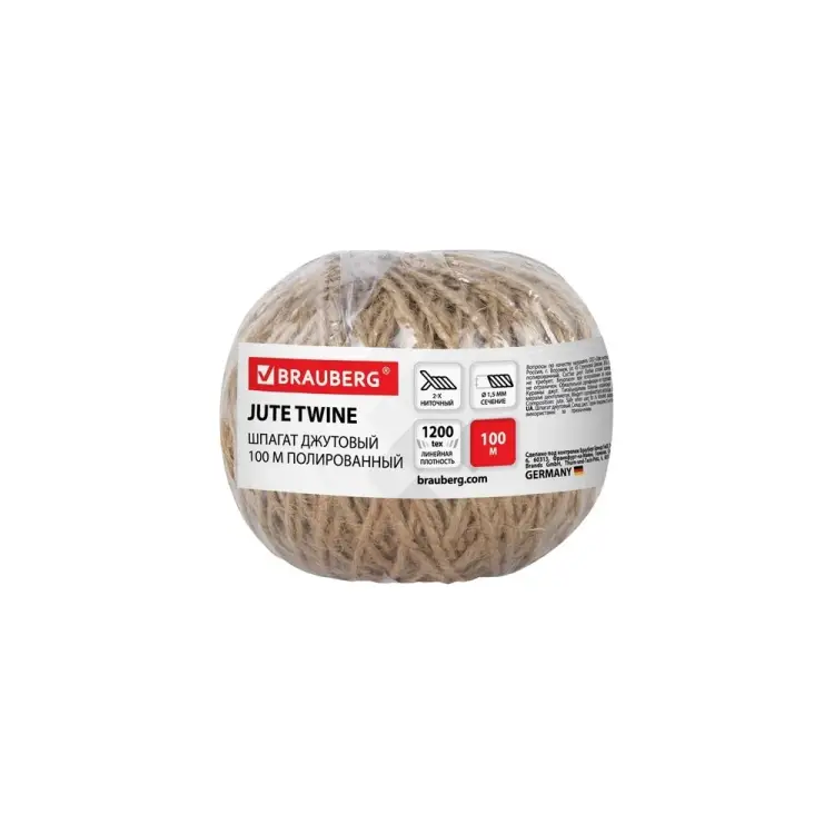 Джутовый полированный шпагат BRAUBERG 607947 Джутовый полированный шпагат BRAUBERG 607947