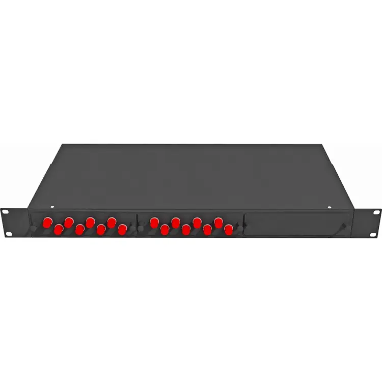 Одномодовый оптический укомплектованный стоечный кросс TopLan КРС-Top-1U-16FC/U-OS2-BK