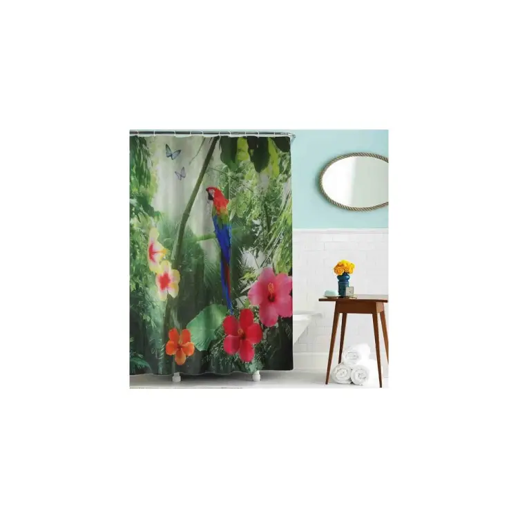 Тканевая шторка для ванной комнаты Melodia della vita MZ-49 Попугай 20819