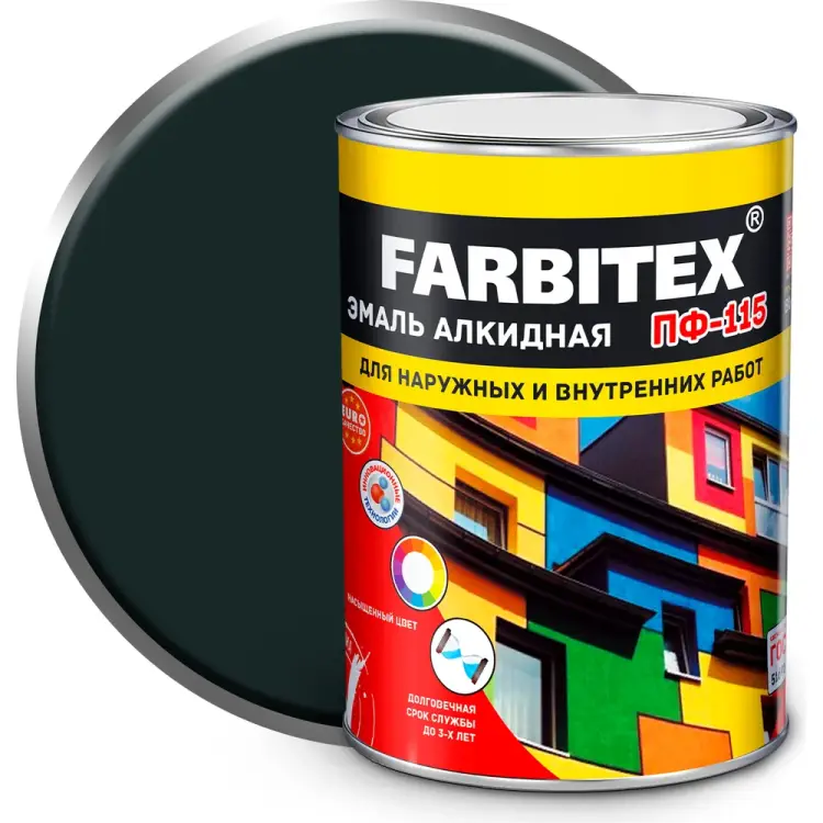 Алкидная эмаль Farbitex ПФ-115 4300006007 Алкидная эмаль Farbitex ПФ-115 4300006007