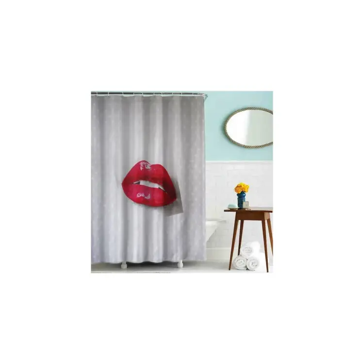 Тканевая шторка для ванной комнаты Melodia della vita MZ-53 Красная помада 20823