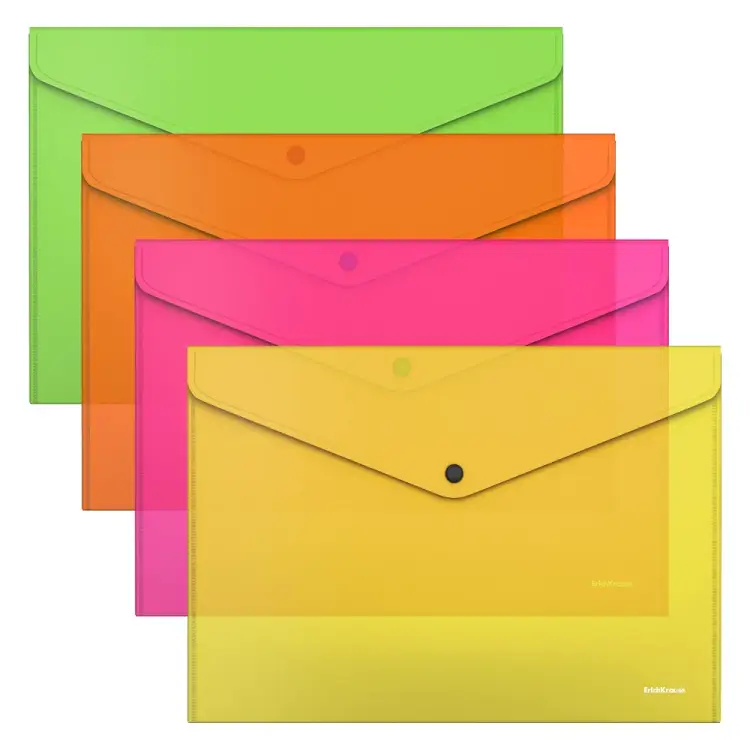 Пластиковая папка-конверт ErichKrause Glossy Neon 50300