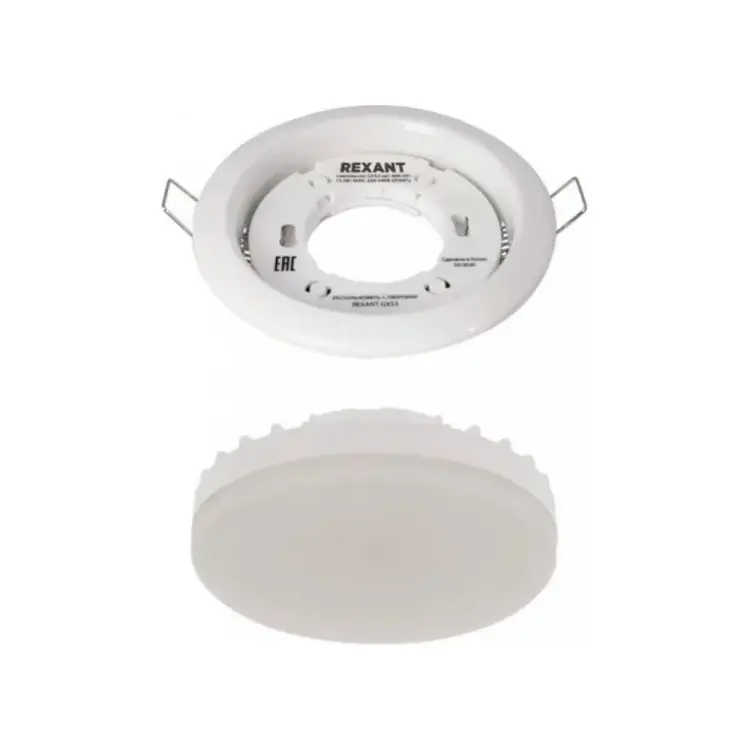 Комплект лампы и светильника под лампу gx53 белого цвета (604-067+608-001) REXANT 604-0636