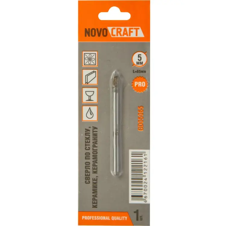 Сверло по стеклу и керамике NOVOCRAFT FLAT GD05065