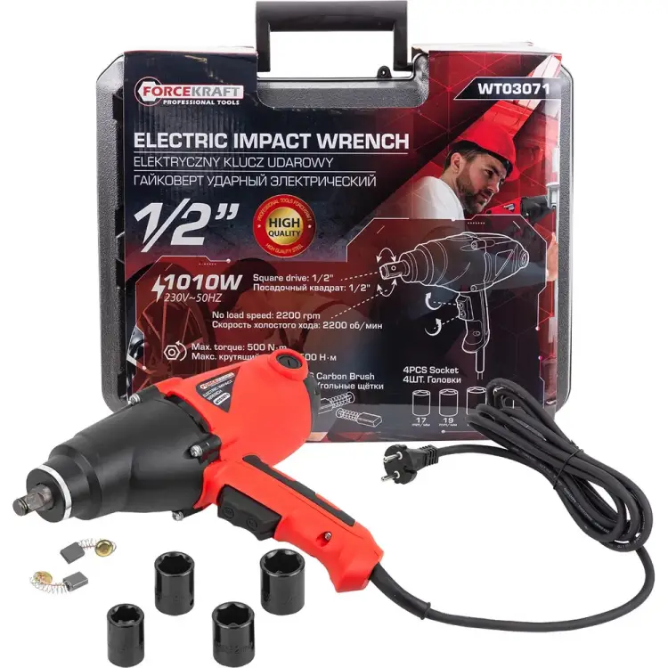 Ударный электрический гайковерт Forcekraft 1010W FK-WT03071