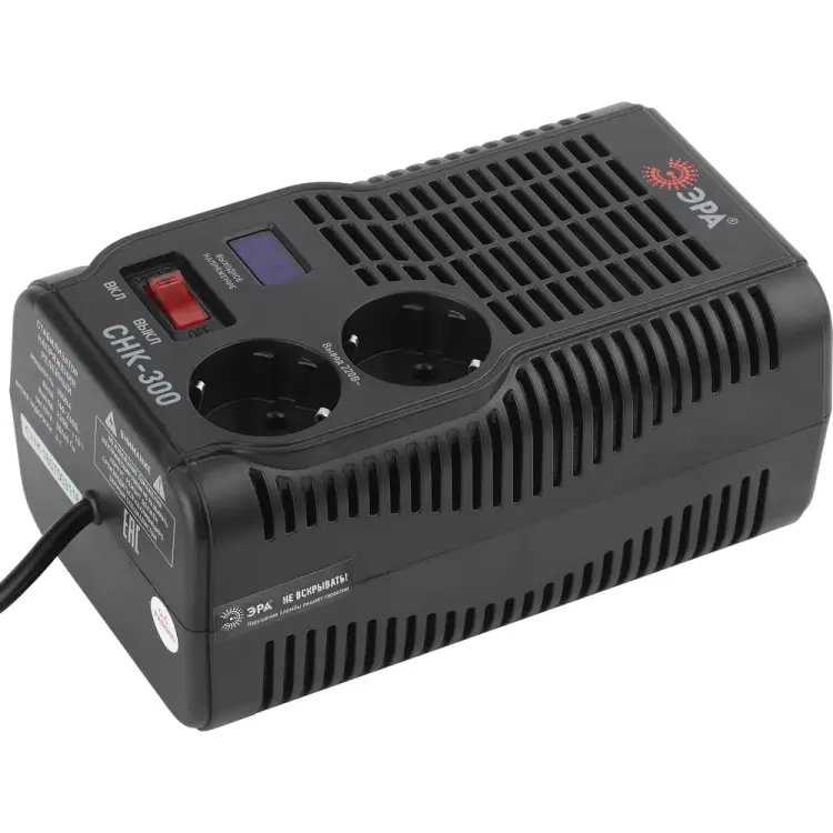 Компактный стабилизатор напряжения ЭРА СНК-300 Б0031555 Компактный стабилизатор напряжения ЭРА СНК-300 Б0031555