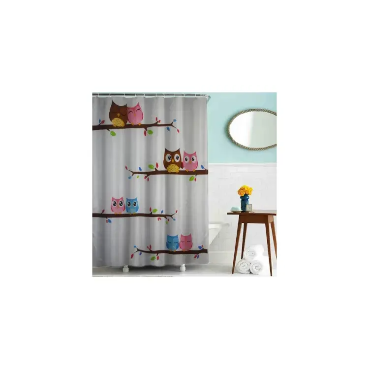 Тканевая шторка для ванной комнаты Melodia della vita MZ-43 Совы 20813