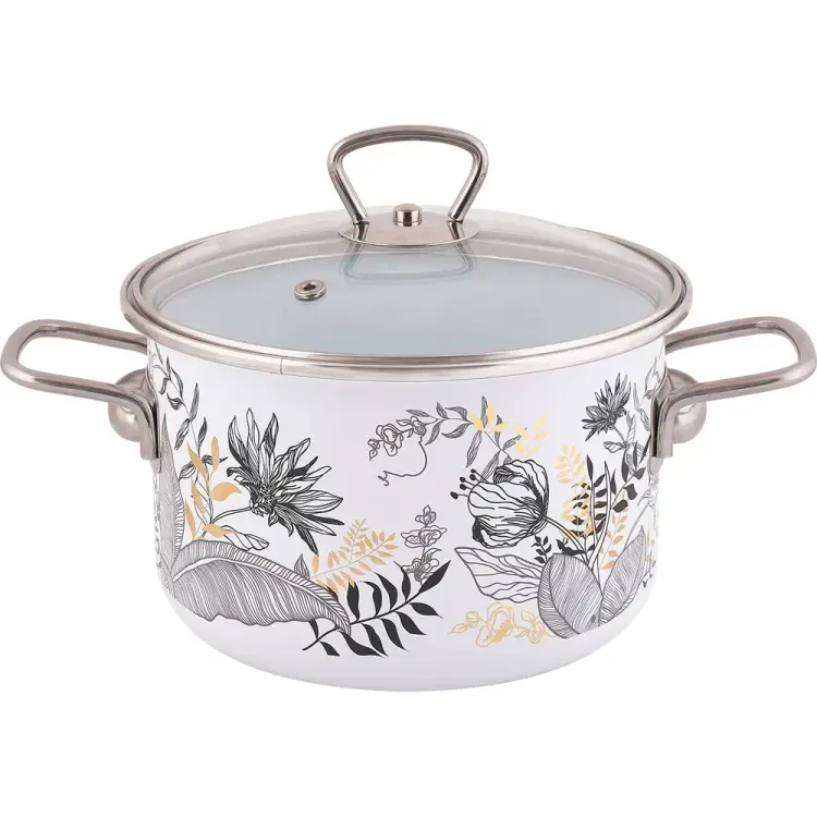 Цилиндрическая эмалированная кастрюля appetite Botany 1SD205S Botany Цилиндрическая эмалированная кастрюля appetite Botany 1SD205S Botany