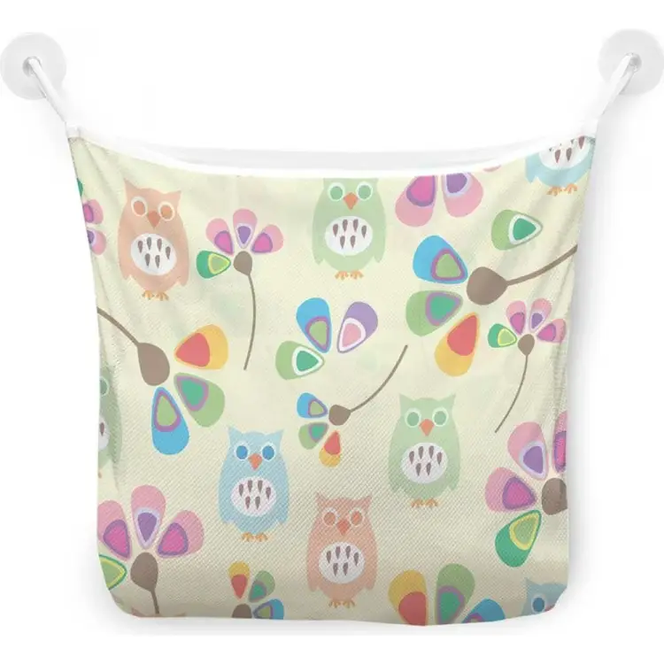 Настенная сетка-органайзер для ванной для игрушек JOYARTY Цветные совы и цветы tgb_30031