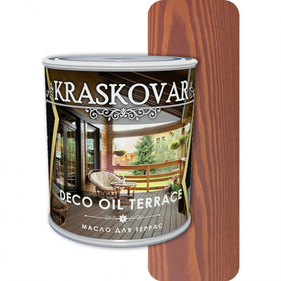 Масло для террас Kraskovar вишня, 0.75 л