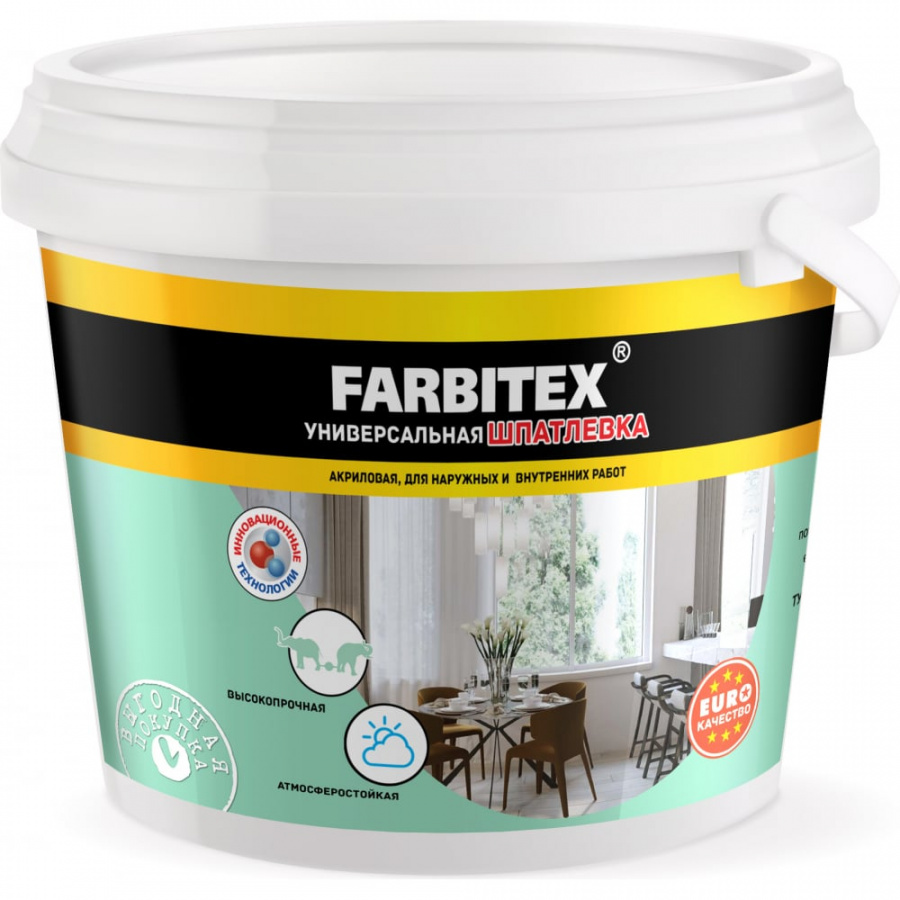 Акриловая шпатлевка для наружных и внутренних работ Farbitex 4300001569