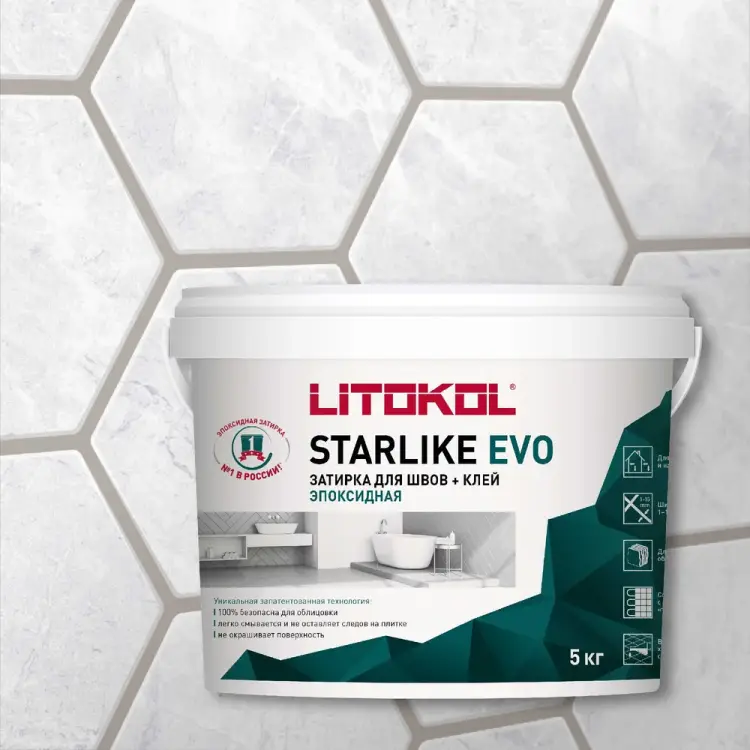 Эпоксидный состав для укладки и затирки мозаики LITOKOL STARLIKE EVO S.202 NATURALE 485220004 Эпоксидный состав для укладки и затирки мозаики LITOKOL STARLIKE EVO S.202 NATURALE 485220004