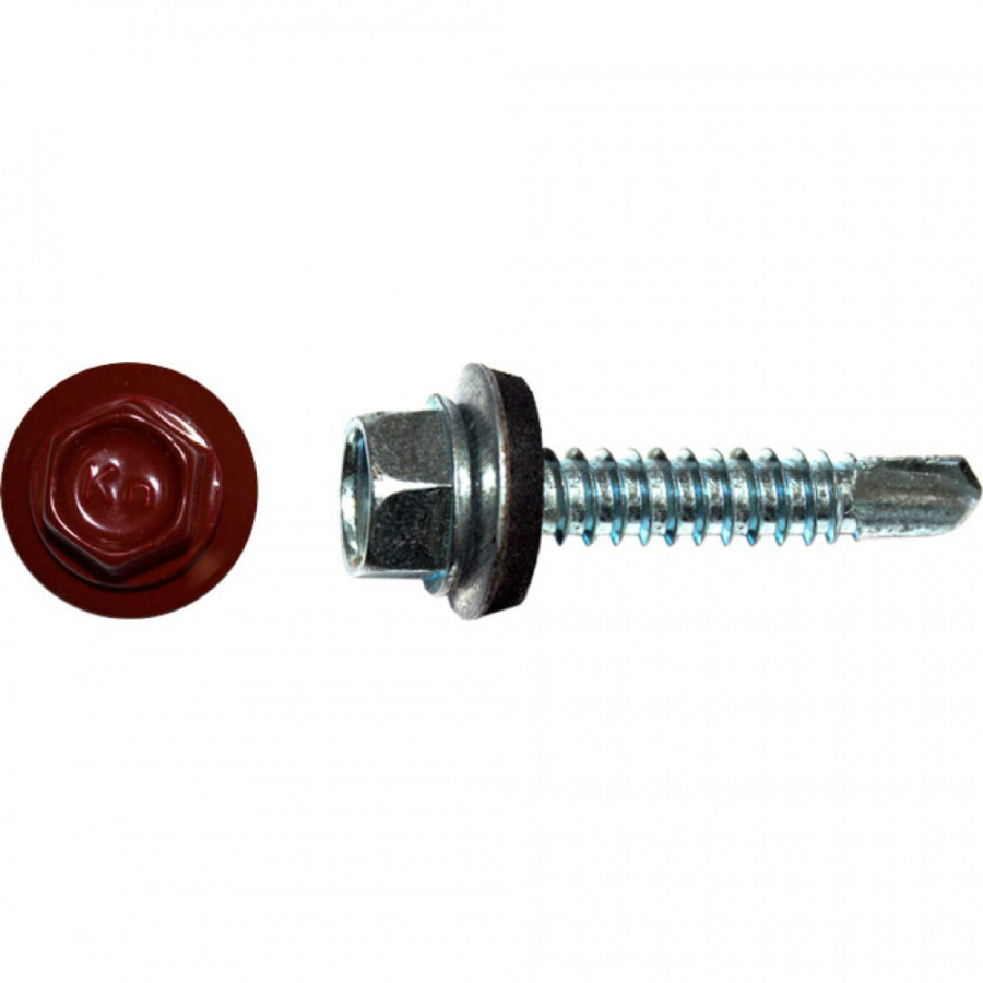 Кровельный саморез КРЕП-КОМП 4,8x35 RAL3011 красно-коричневый 250 шт.