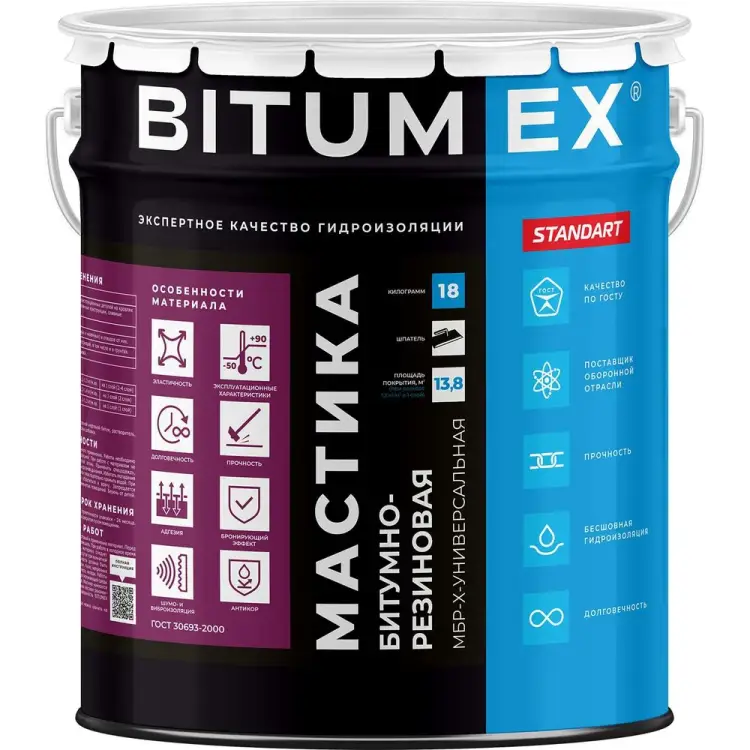 Универсальная битумно-резиновая мастика BITUMEX МБР-Х МБП-031