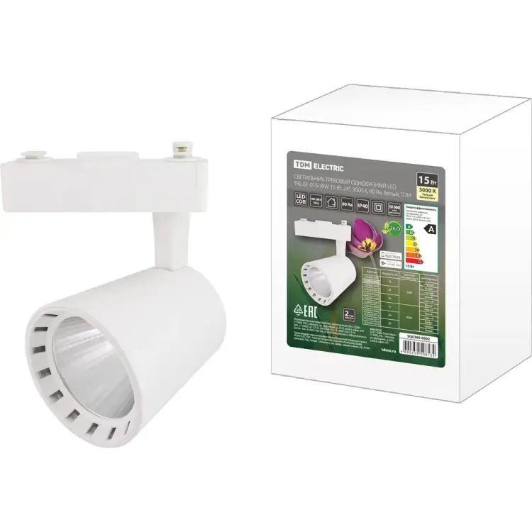 Трековый однофазный светильник TDM ELECTRIC TRL-01-015-WW SQ0369-0002
