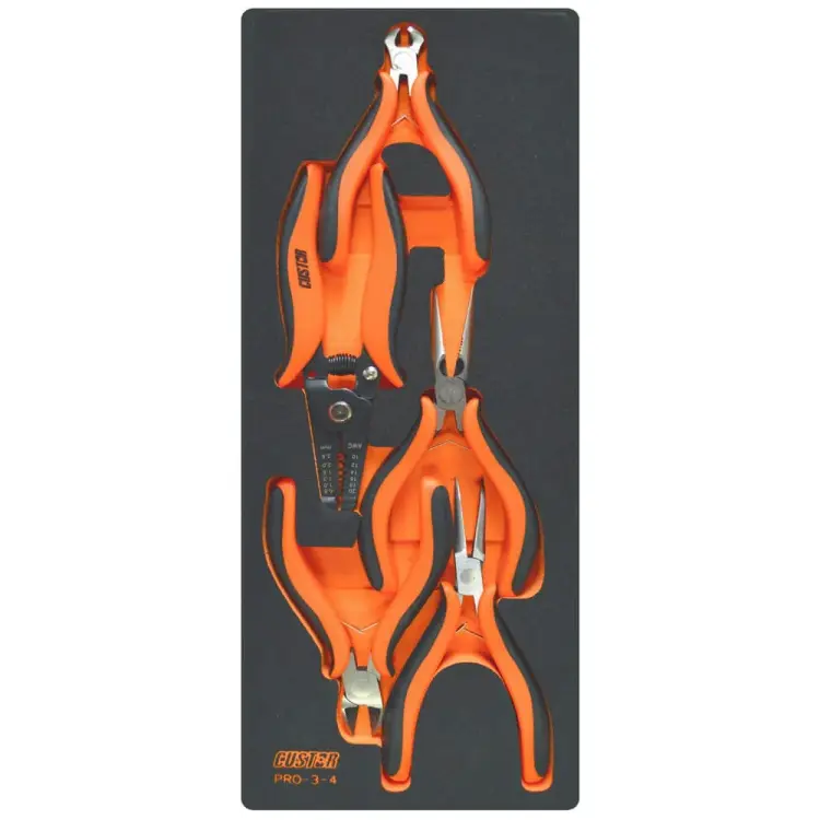 Набор шарнирно-губцевого инструмента для электрика CUSTOR VCS1/4 PRO-3-4
