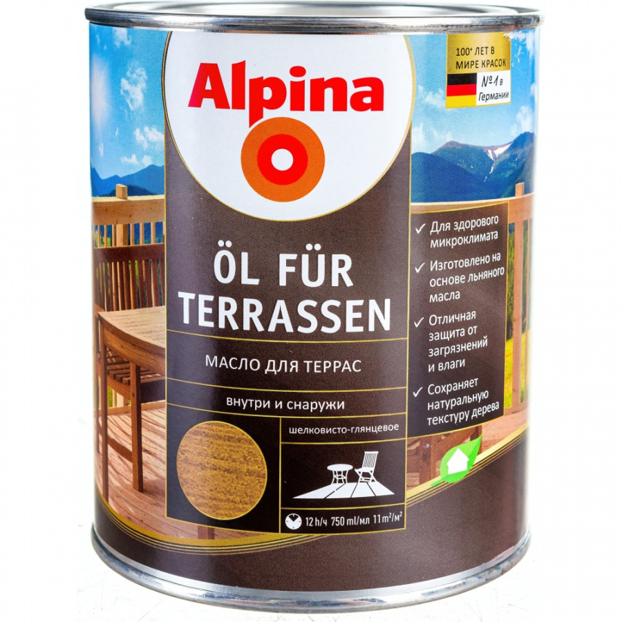Масло для террас ALPINA OL FUR TERRASEN