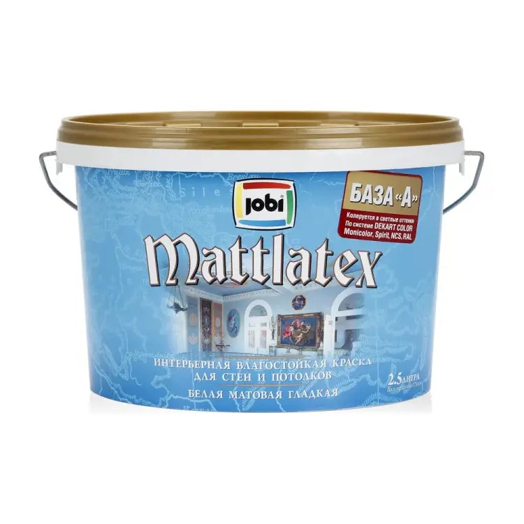 Интерьерная влагостойкая краска JOBI MATTLATEX 11817 Интерьерная влагостойкая краска JOBI MATTLATEX 11817