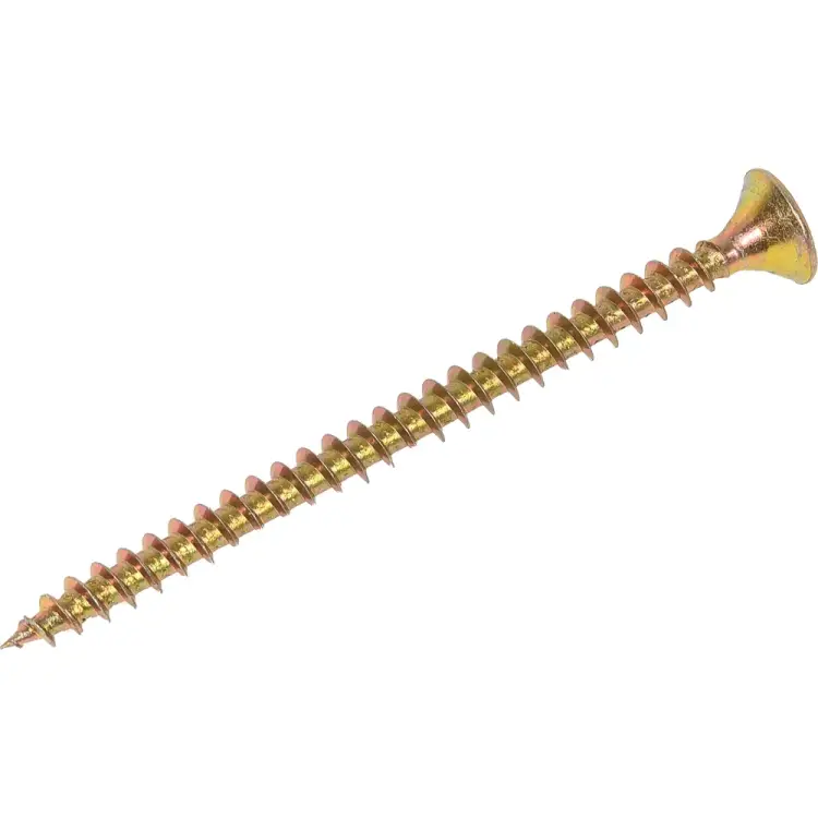 Оцинкованный универсальный саморез КВАДРА желтый, потайная голова 504070068120