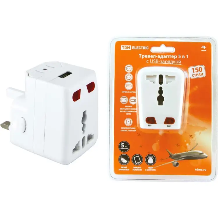 Тревел-адаптер TDM ELECTRIC SQ1806-0044