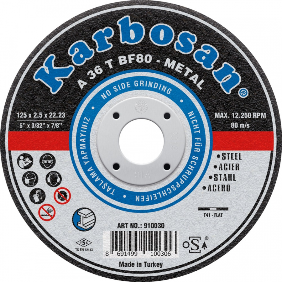 Отрезной диск по металлу Karbosan 10030