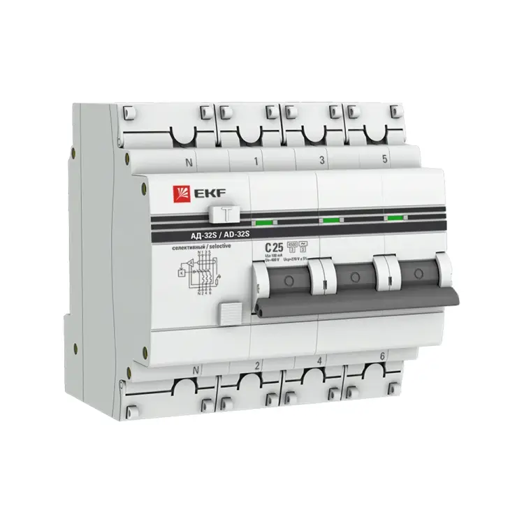 Дифференциальный автомат EKF PROxima АД-32 DA32-25-100S-4P-pro