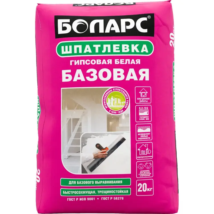 Базовая гипсовая шпатлевка БОЛАРС 00000038993 Базовая гипсовая шпатлевка БОЛАРС 00000038993