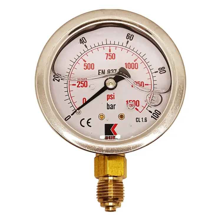 Радиальный глицериновый гидравлический виброустойчивый манометр АРКАИМ WKP1007 WKP1007R100D63G14