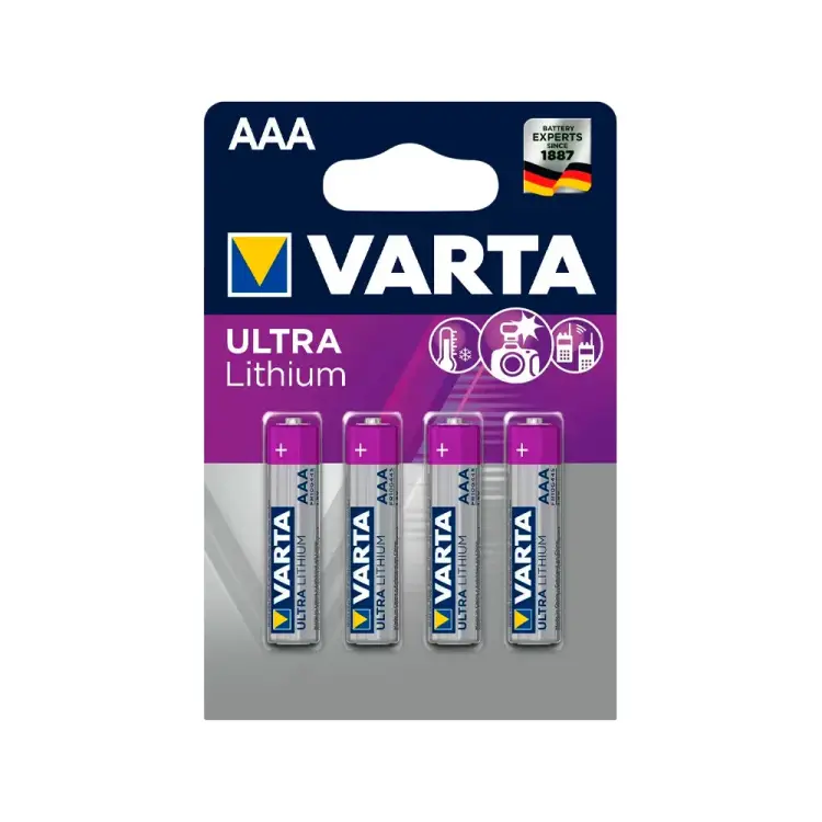 Батарейка Varta ULTRA FR03 AAA BL4 Lithium 1.5V (6103) (4/40/200) 06103301404