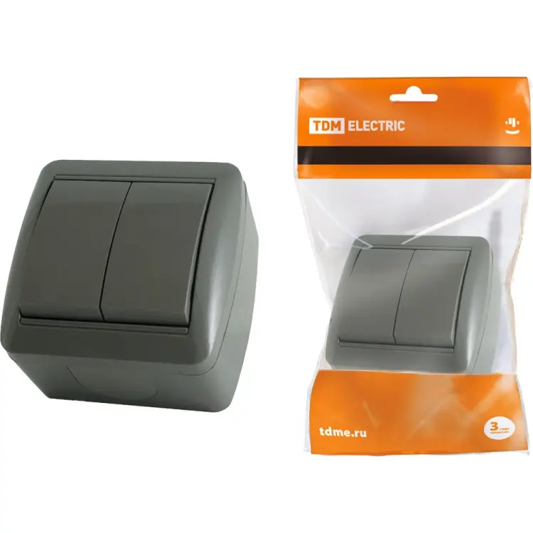 Двухклавишный выключатель TDM ELECTRIC Селигер SQ1818-0102