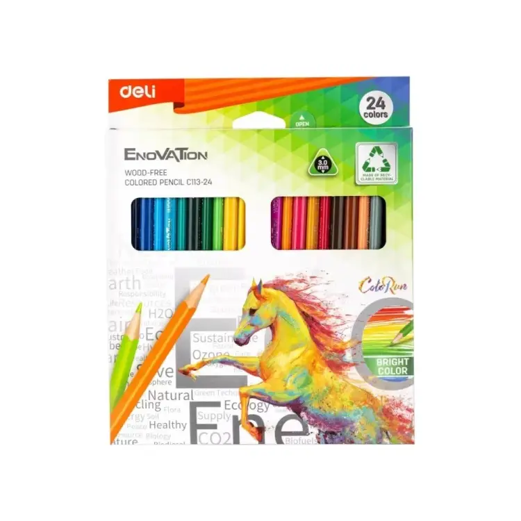 Цветные карандаши DELI Enovation EC113-24 1504248