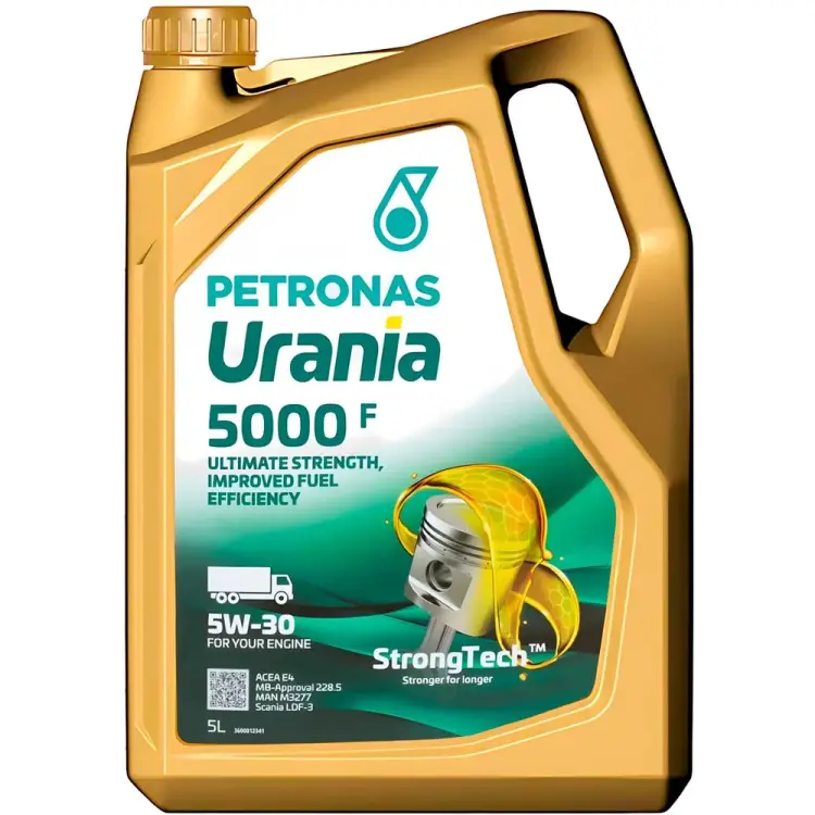 Синтетическое моторное масло Petronas URANIA 5000 F 5W-30 CF ACEA E4, E7, Cummins CES 20077, 71501MK2EU