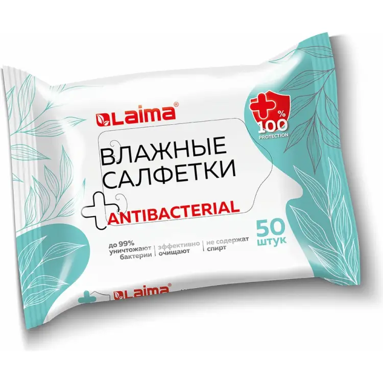 Антибактериальные влажные салфетки LAIMA 115225