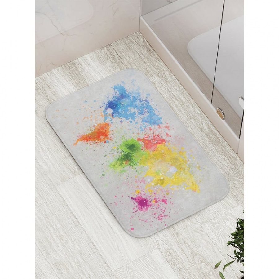Противоскользящий коврик для ванной, сауны, бассейна JOYARTY Всемирные краски