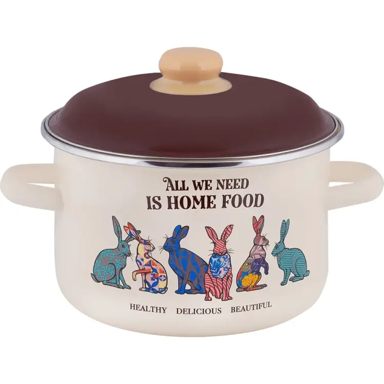 Цилиндрическая эмалированная кастрюля appetite Зайцы 6RD181M Зайцы Цилиндрическая эмалированная кастрюля appetite Зайцы 6RD181M Зайцы