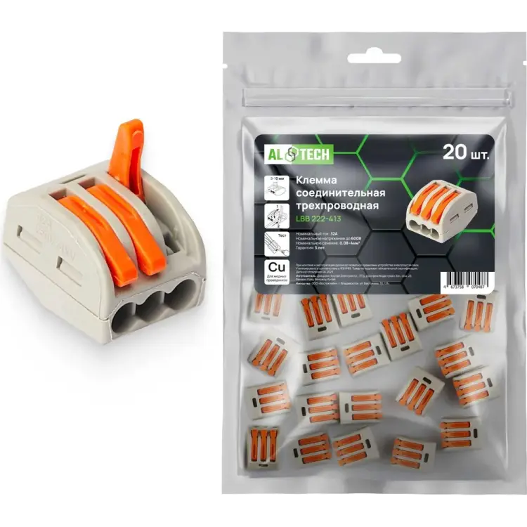Соединительная клемма ALTECH LBB222-413 4673758070487 Соединительная клемма ALTECH LBB222-413 4673758070487