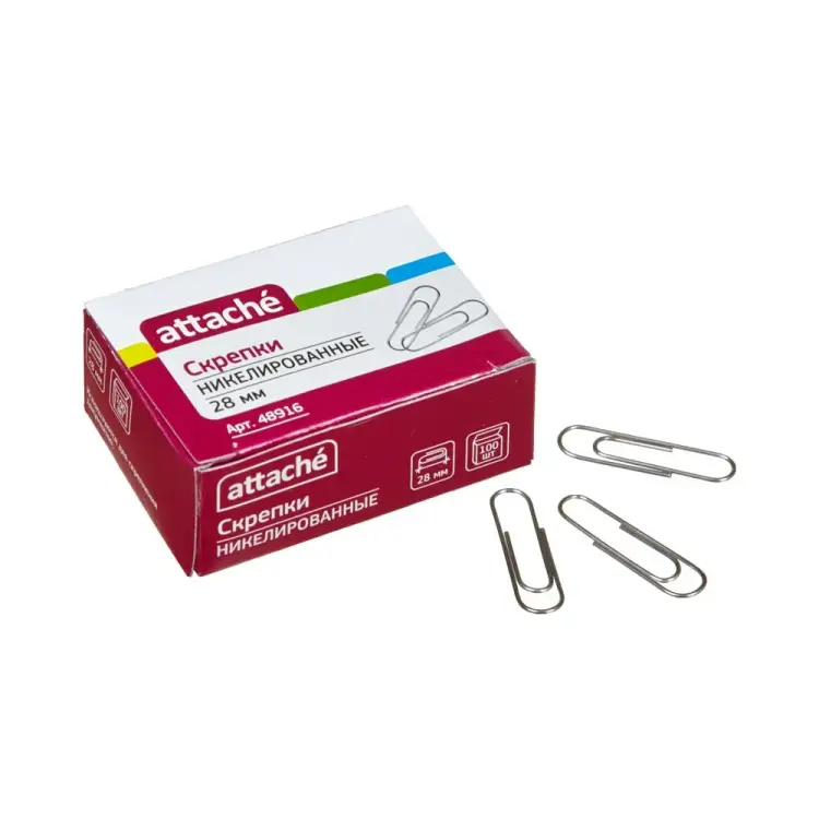 Никелированные скрепки Attache 48916