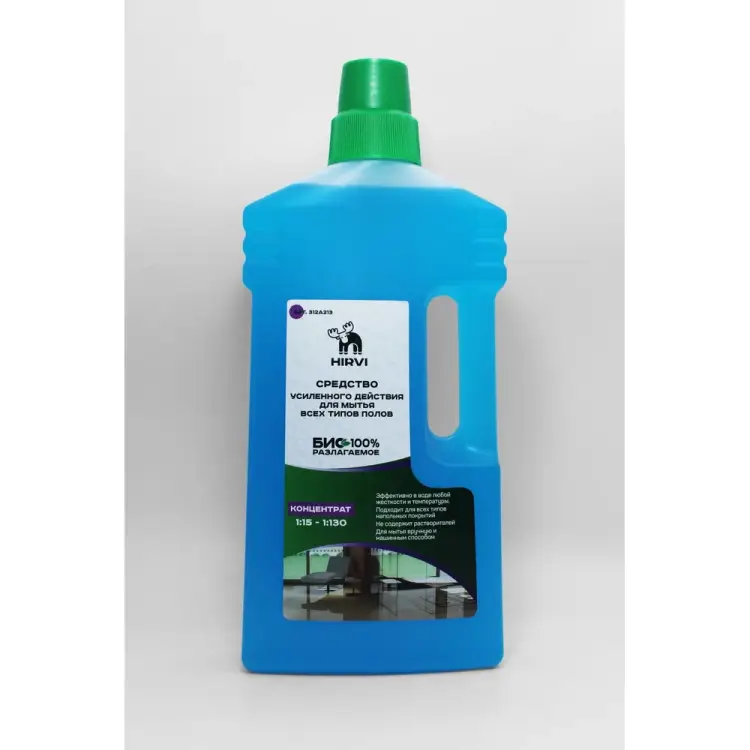 Средство усиленного действия для мытья всех видов полов HIRVI Wipe clean 1 л 312а213