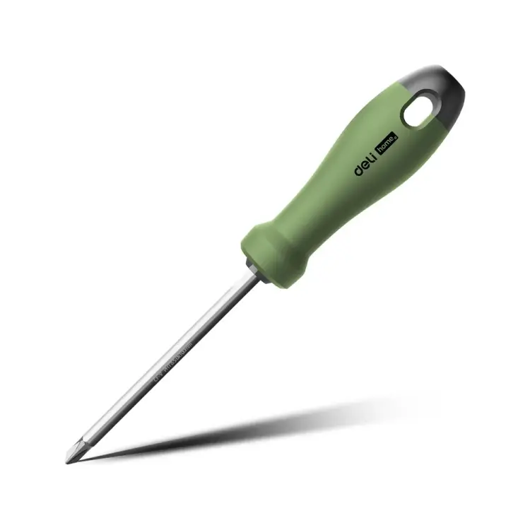 Двухсторонняя отвертка DELI HOME SERIES GREEN HT1055L SL5+PH1, длина жала 100мм, эксклюзивный дизайн, софттач пластик 130284 Двухсторонняя отвертка DELI HOME SERIES GREEN HT1055L SL5+PH1, длина жала 100мм, эксклюзивный дизайн, софттач пластик 130284