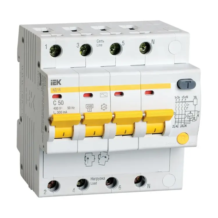 Дифференциальный автомат IEK АД14 MAD10-4-050-C-300