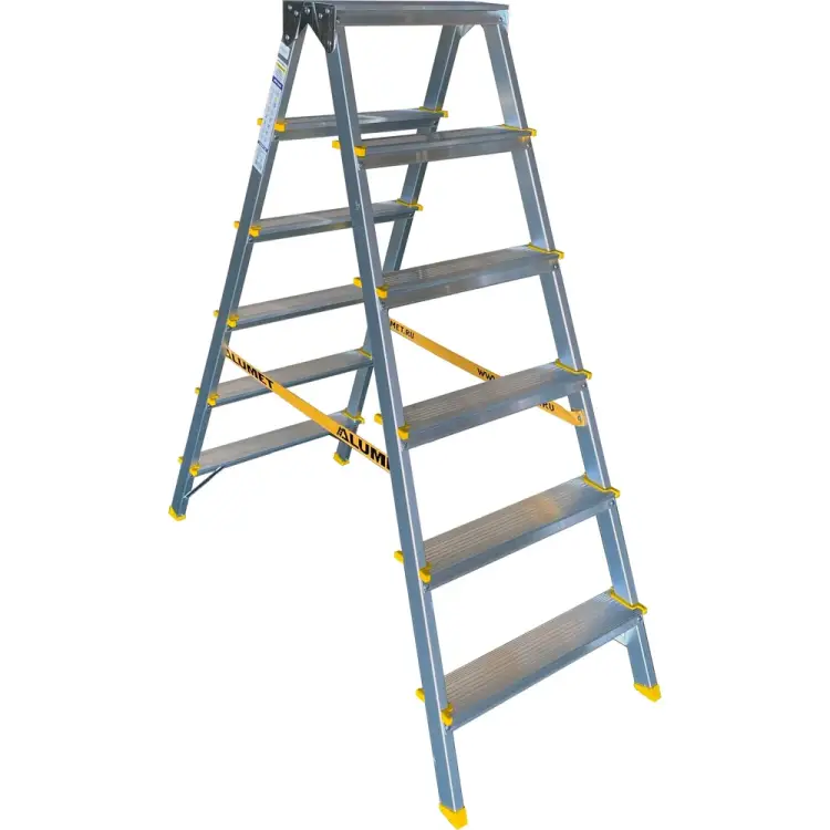 Двухсторонняя анодированная алюминиевая стремянка Алюмет APD9206 Двухсторонняя анодированная алюминиевая стремянка Алюмет APD9206