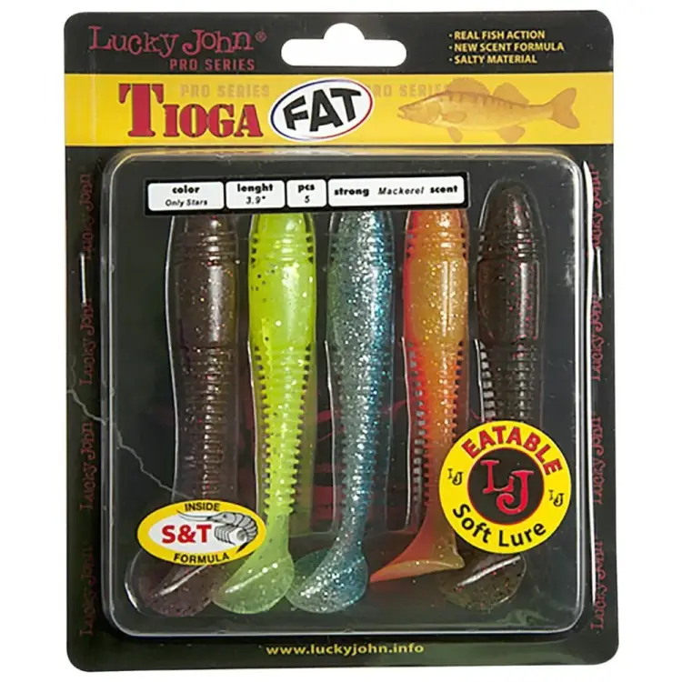 Съедобные искусственные виброхвосты Lucky John LJ Pro Series TIOGA FAT 140146-MIX1